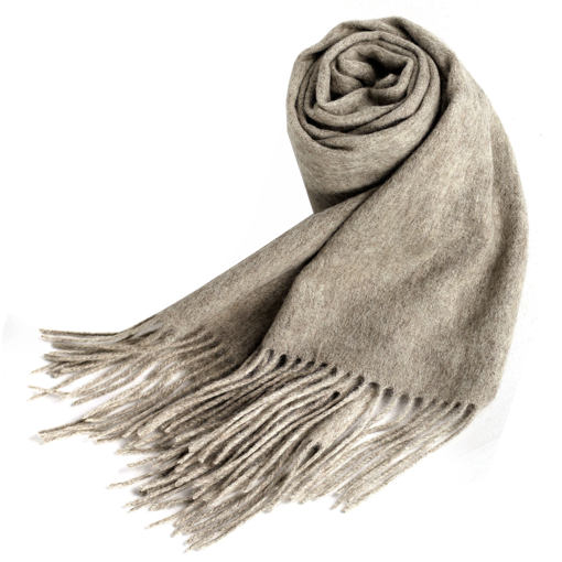 Picture of KARLA HANSON WOOL SCARF - CLASSIC FRINGE TAUPE 20201